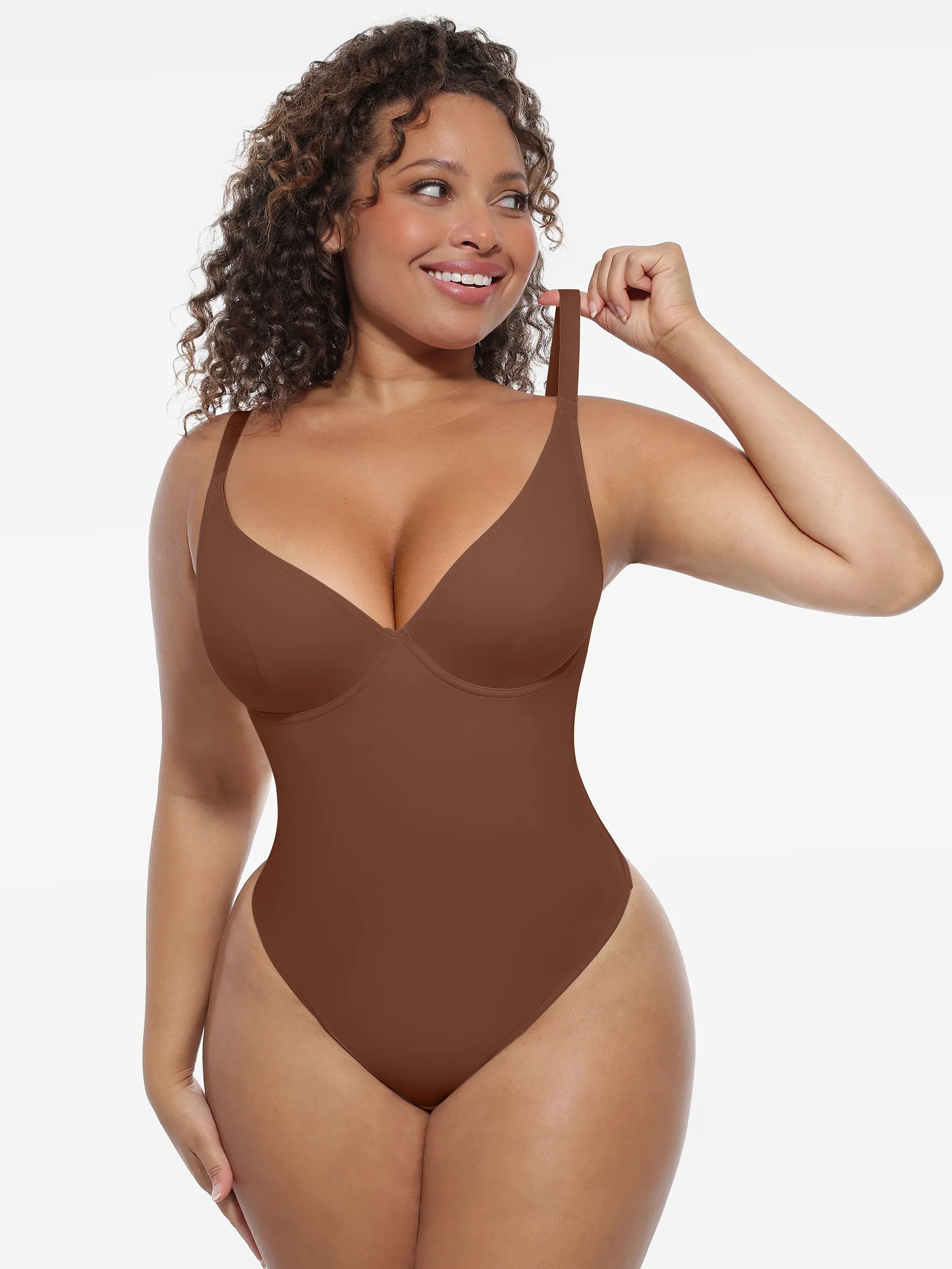 Feelingirl Deep V-Neck Shapewear Bodysuit
