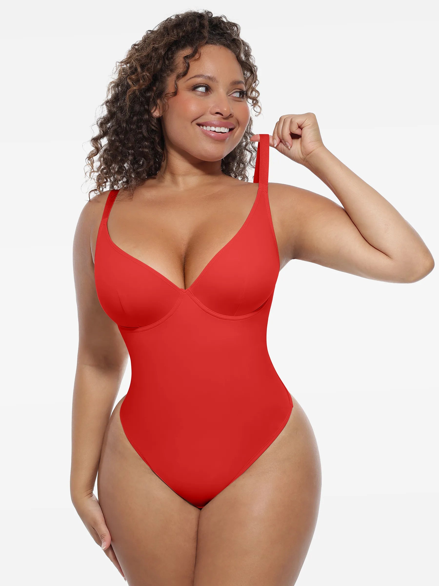 Feelingirl Deep V-Neck Shapewear Bodysuit