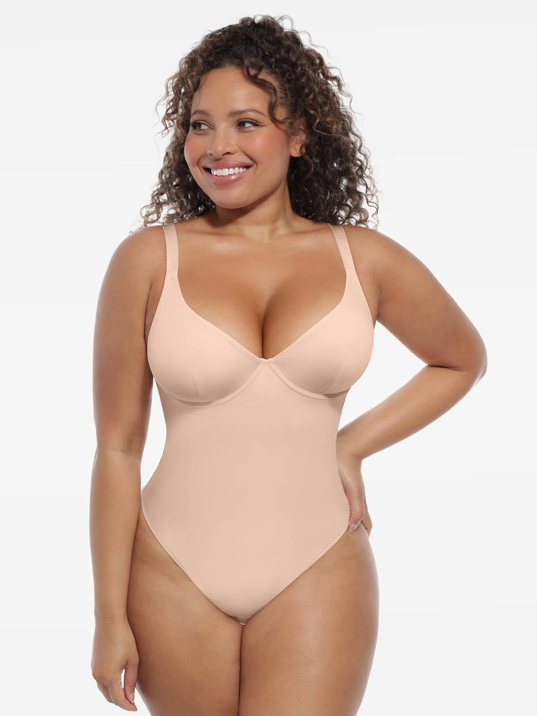 Feelingirl Deep V-Neck Shapewear Bodysuit
