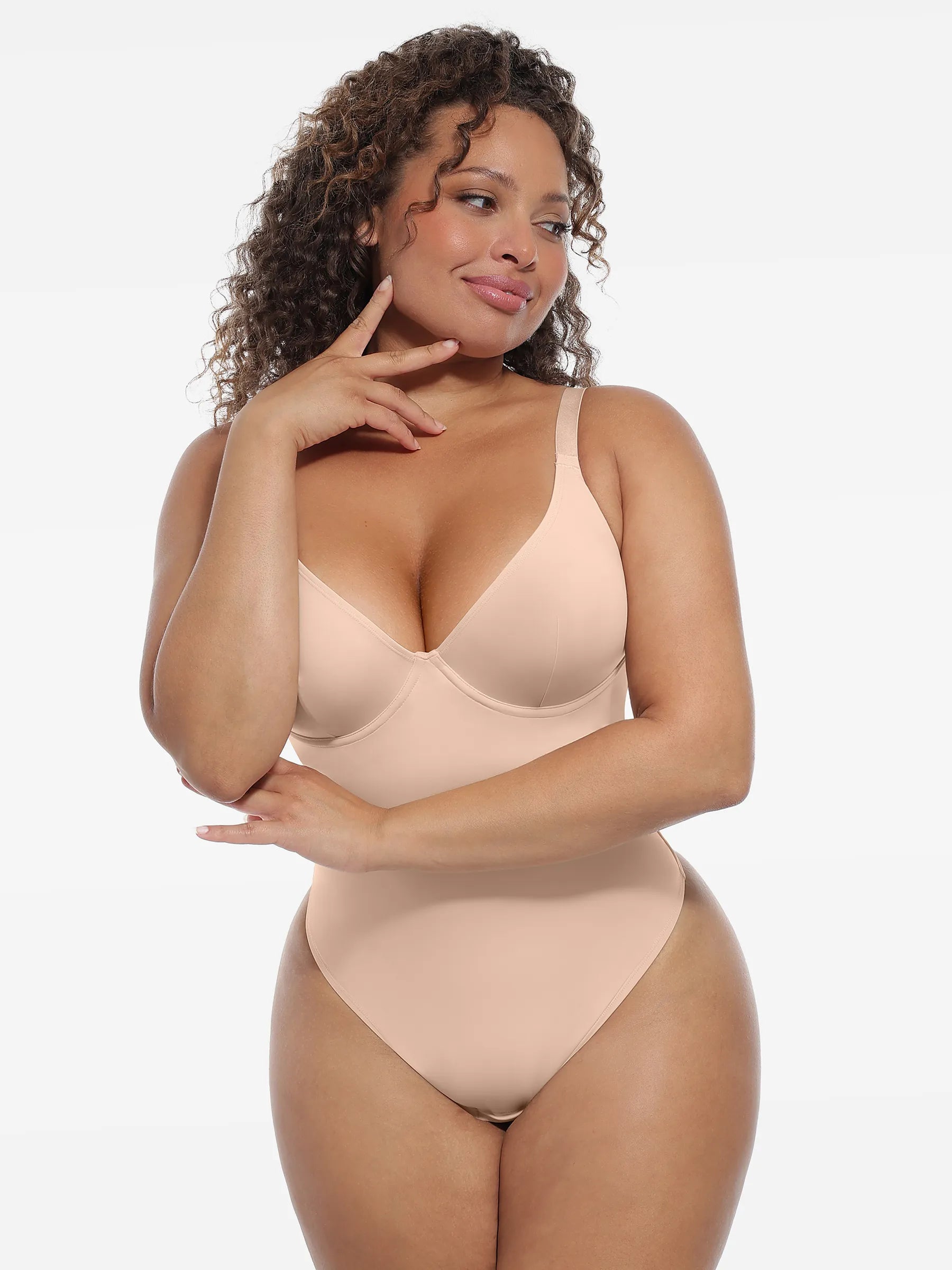 Feelingirl Deep V-Neck Shapewear Bodysuit