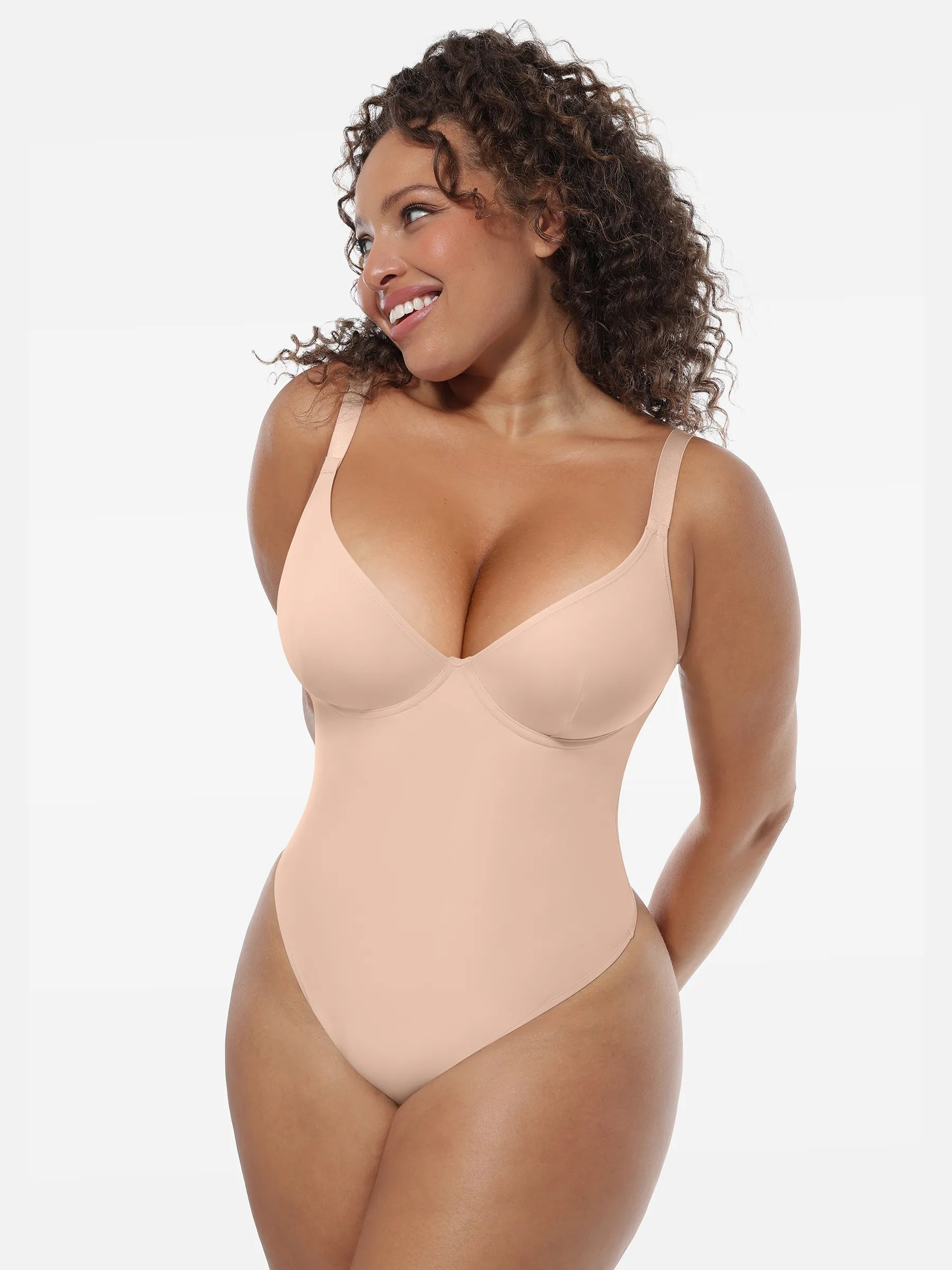Feelingirl Deep V-Neck Shapewear Bodysuit