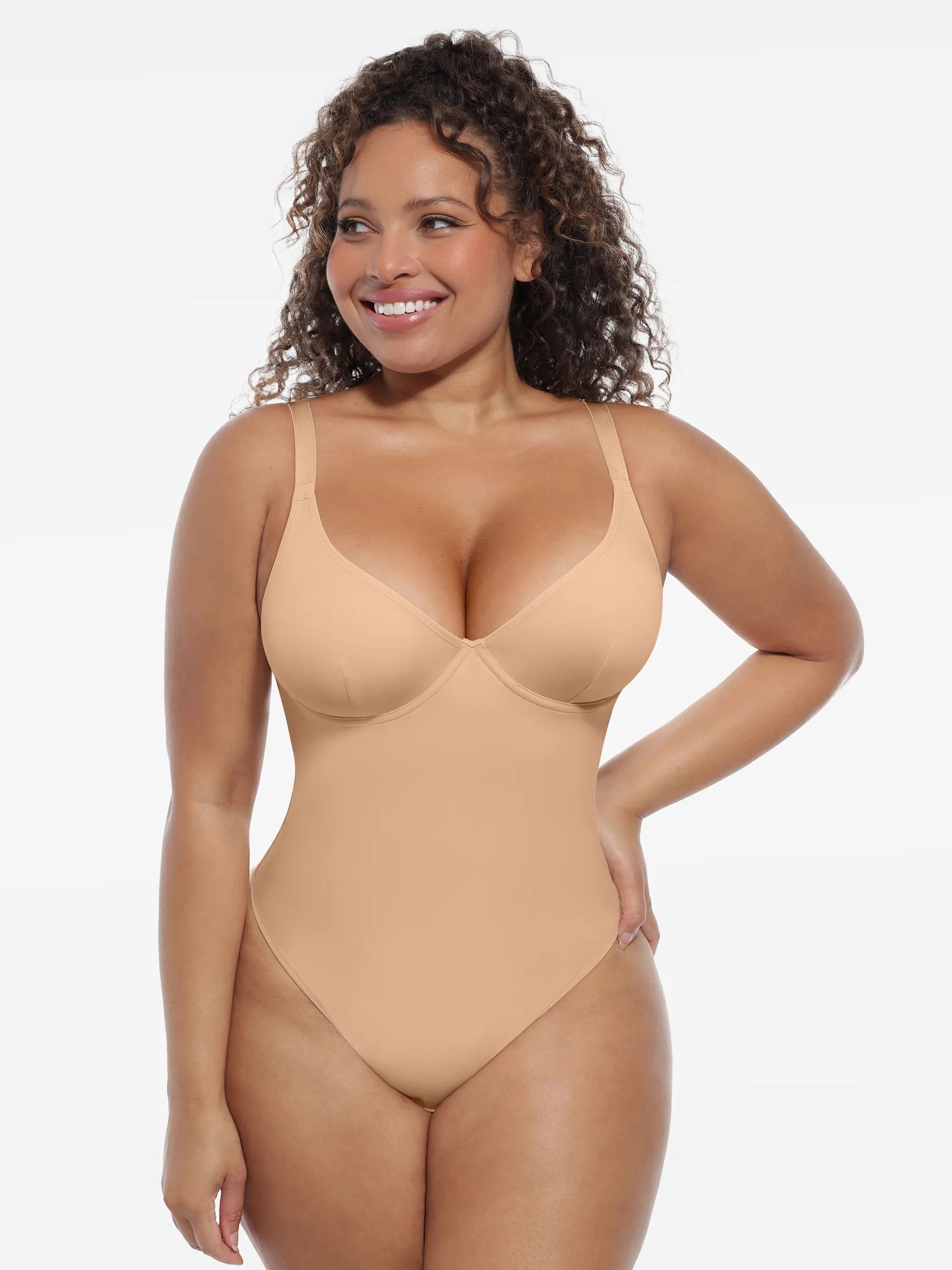 Feelingirl Deep V-Neck Shapewear Bodysuit