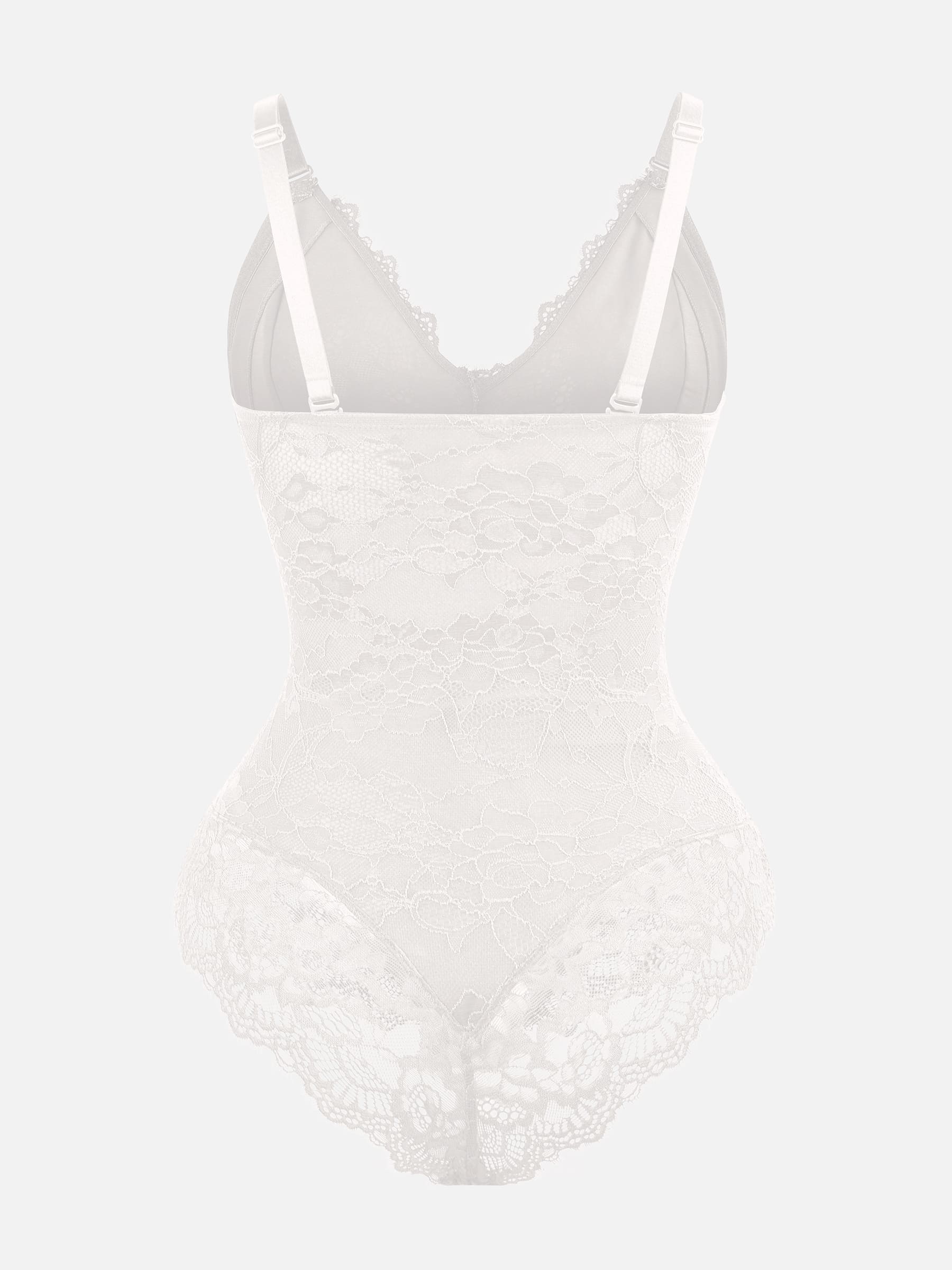 Feelingirl Lace V Neck Full Bodysuit