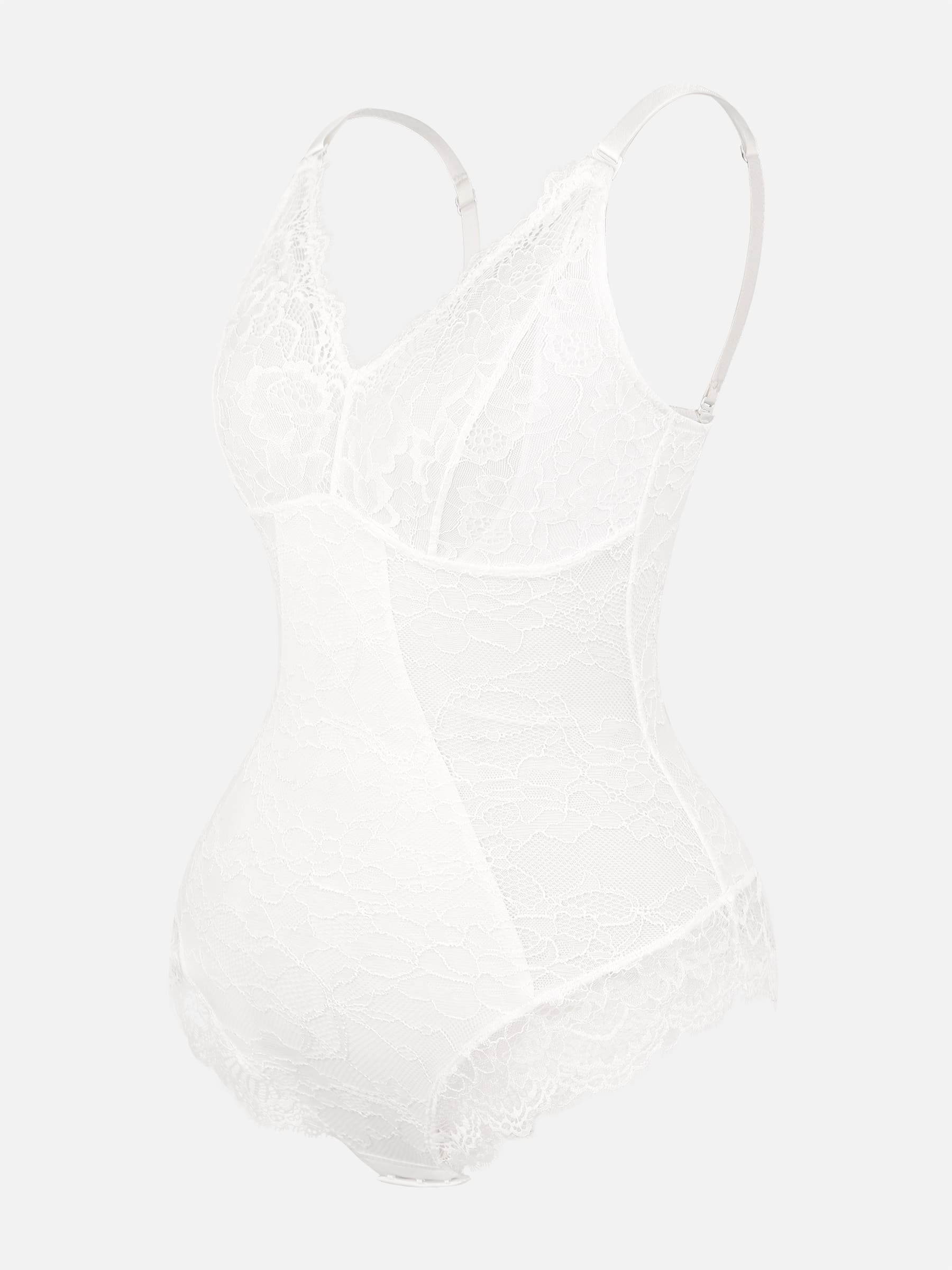 Feelingirl Lace V Neck Full Bodysuit