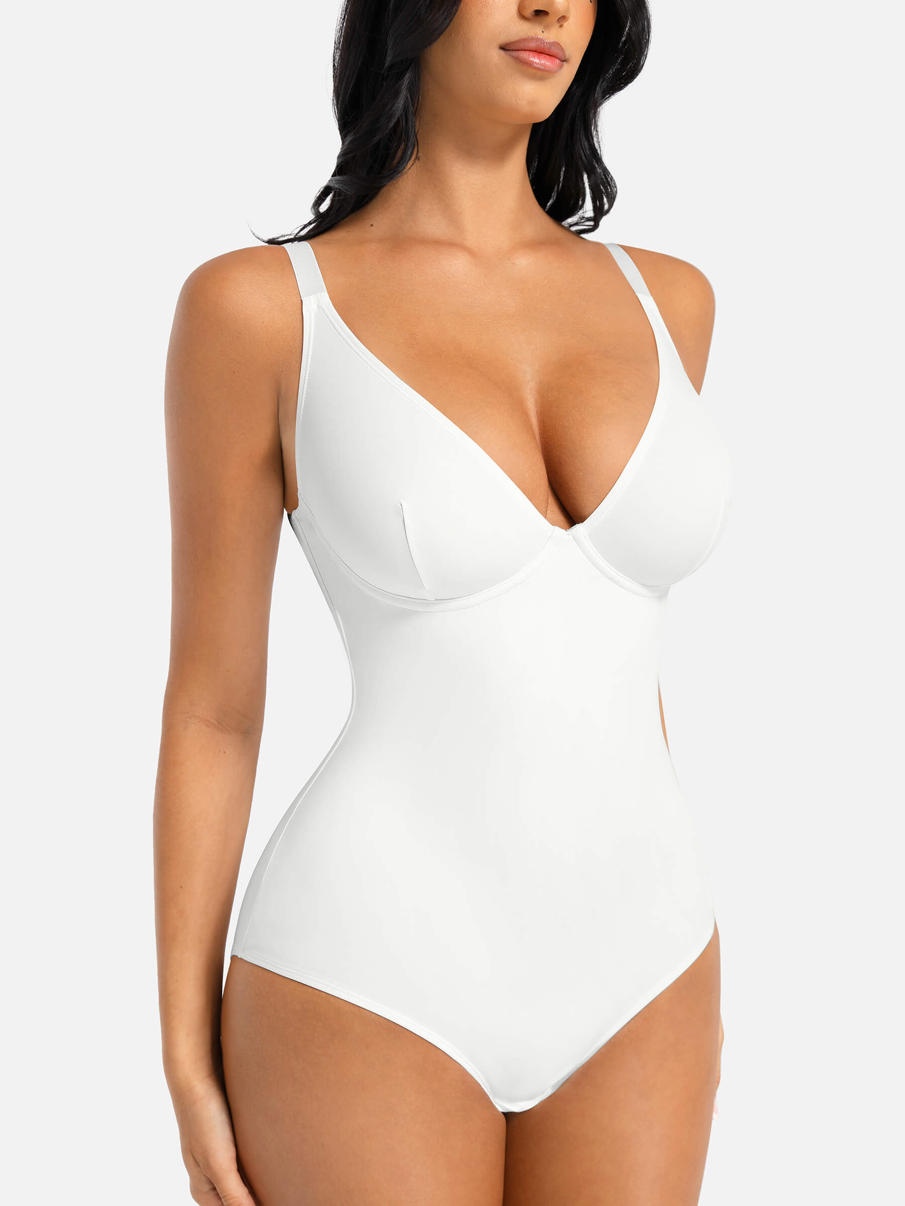 Feelingirl V Neck Tummy Control Shaping Bodysuit