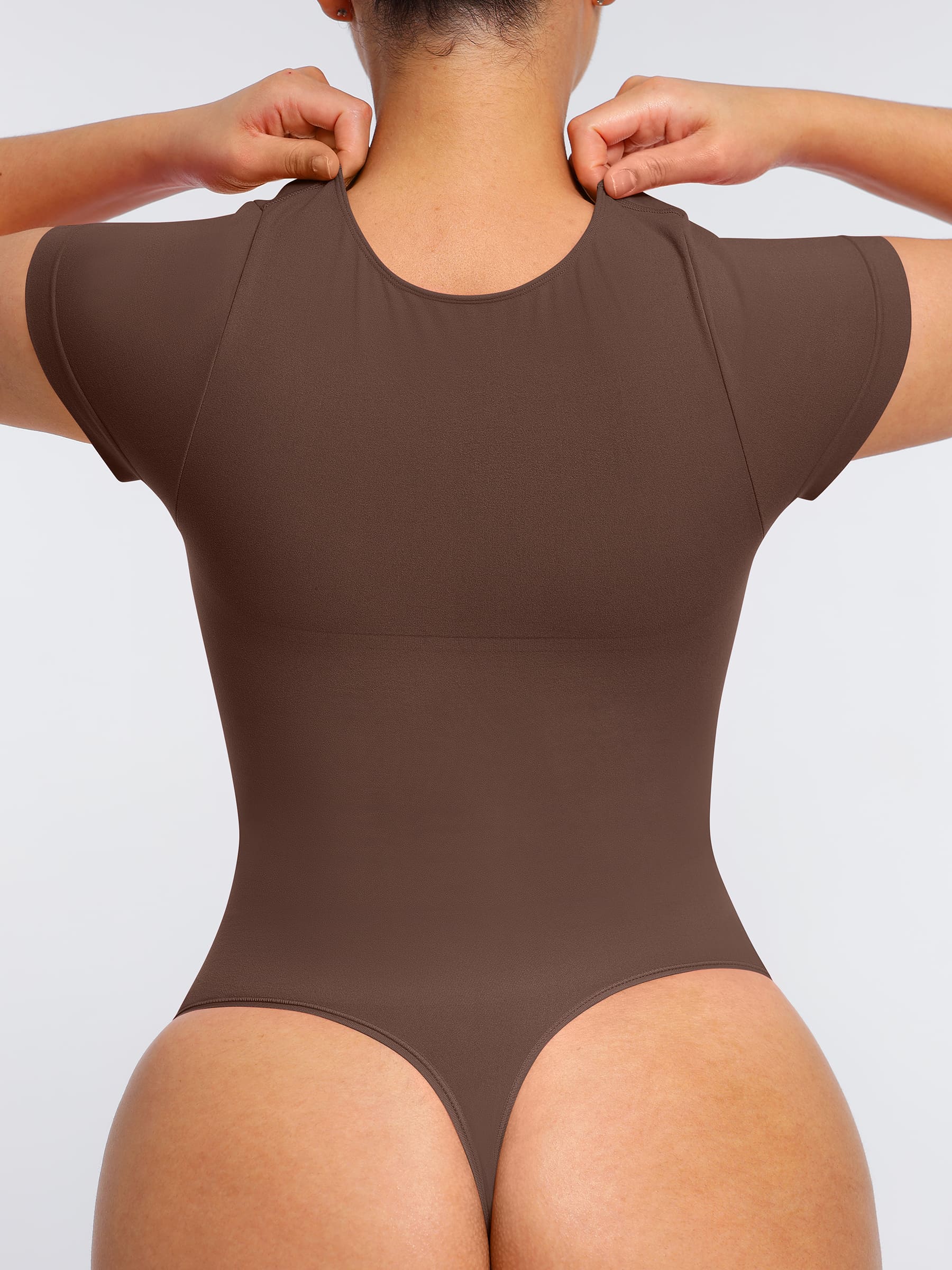 Feelingirl Tummy Control Seamless Short-Sleeve Bodysuit