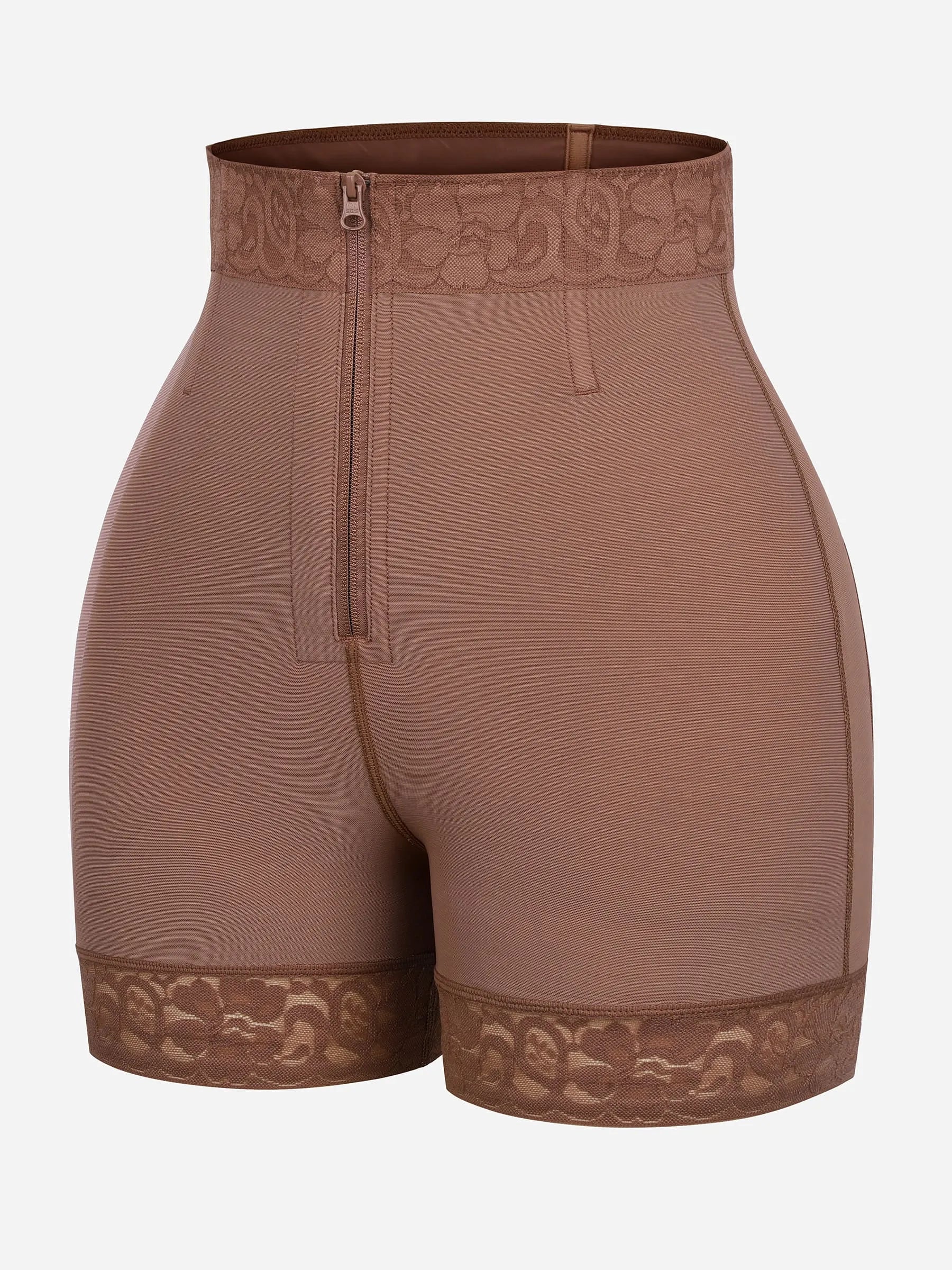 Feelingirl Tummy Control Shaping Shorts Butt Lifter with Clasps and Zipper