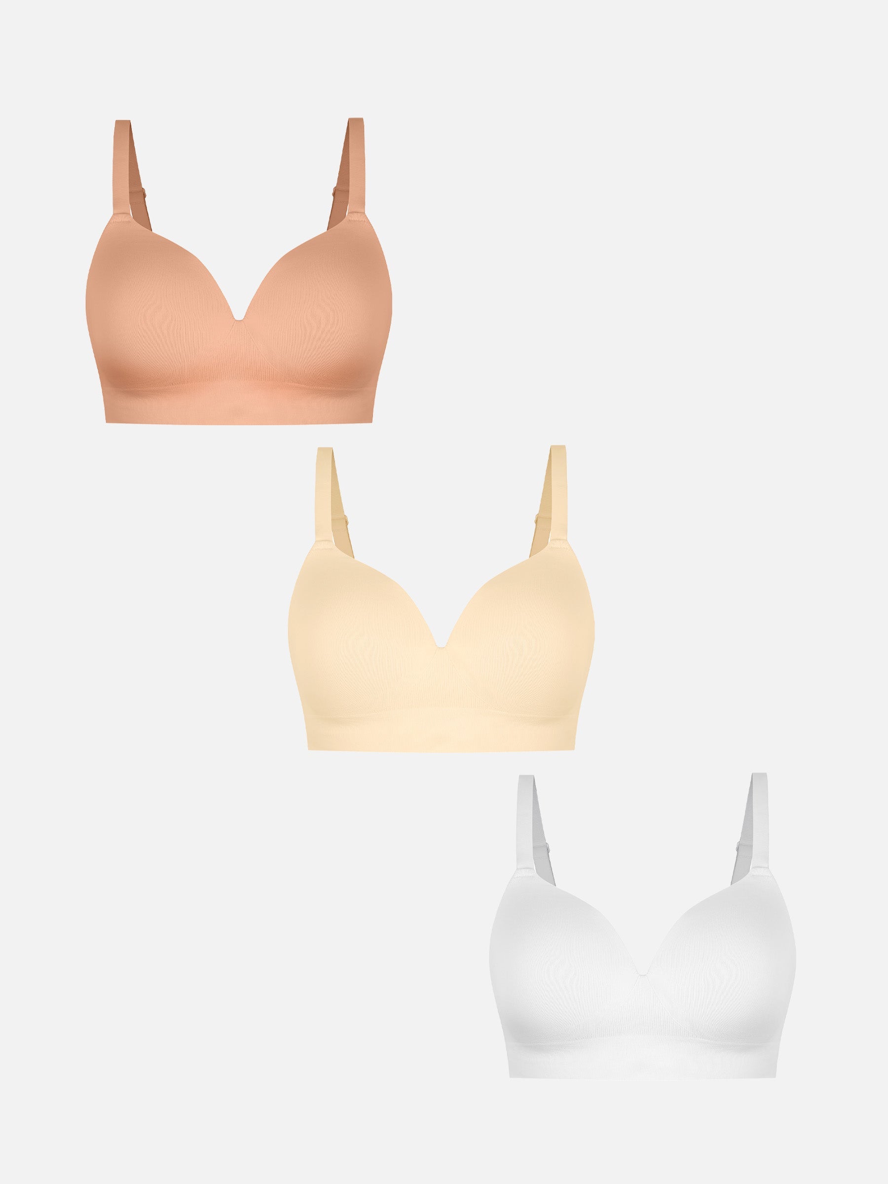 Feelingirl Wireless Push-Up Seamless Full Coverage Bra Bundle