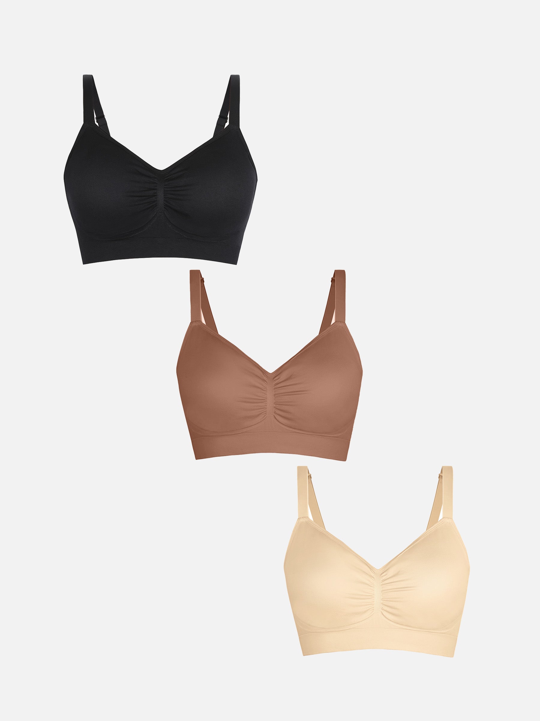 Feelingirl Seamless Everyday Bra with Built-In Soft Padding Bundle