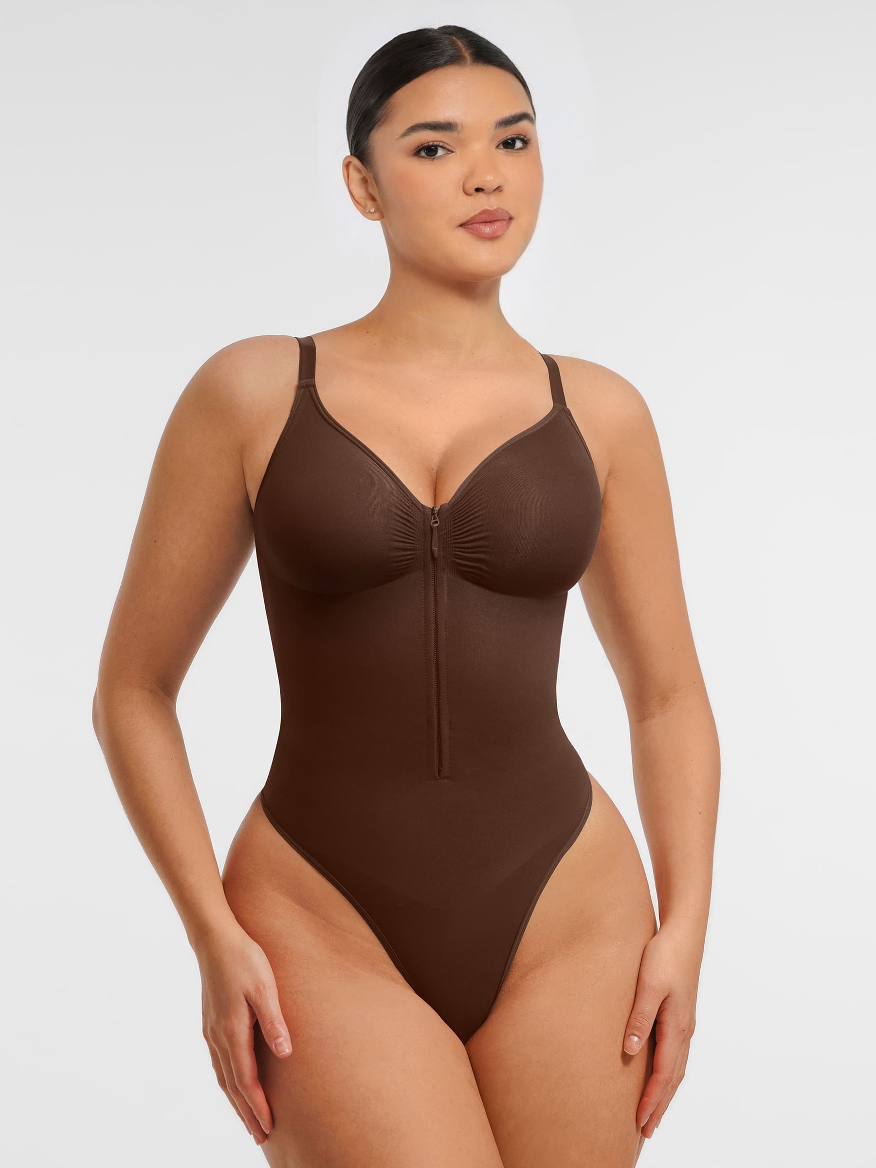 Feelingirl Tummy Control Seamless Zipper Shaping Bodysuit