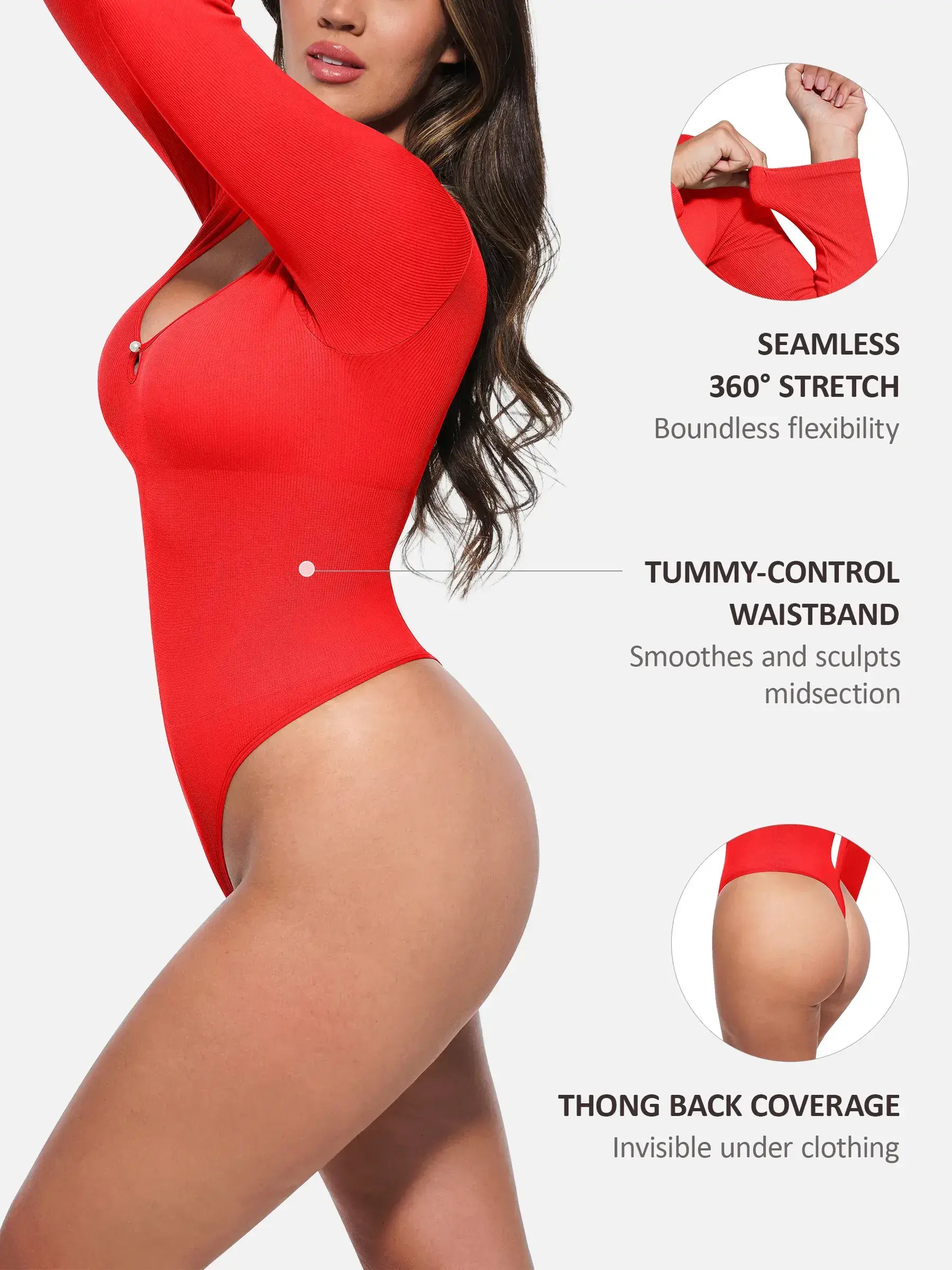 Feelingirl Seamless Ribbed Bodysuit