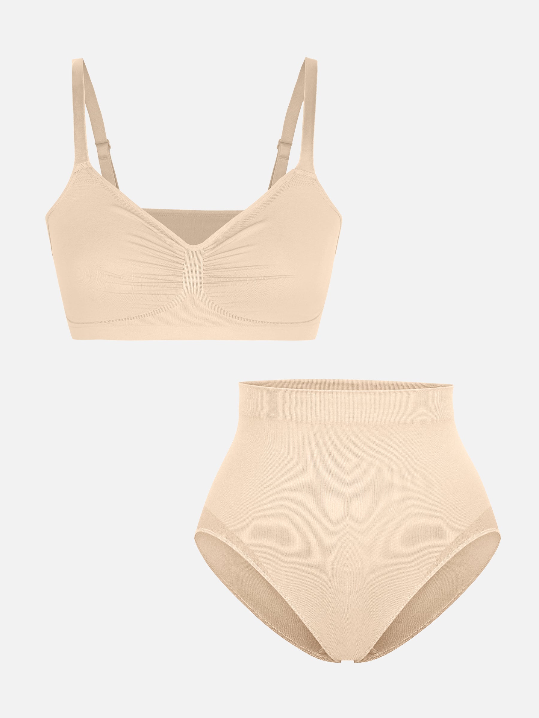 Feelingirl Wireless Bra & Seamless Tummy Control Brief Set